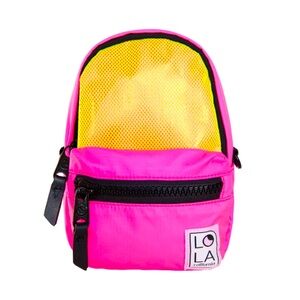 Lola - Stargazer Mini Convertible Backpack in Multi-Neon Pink & Yellow - NWT